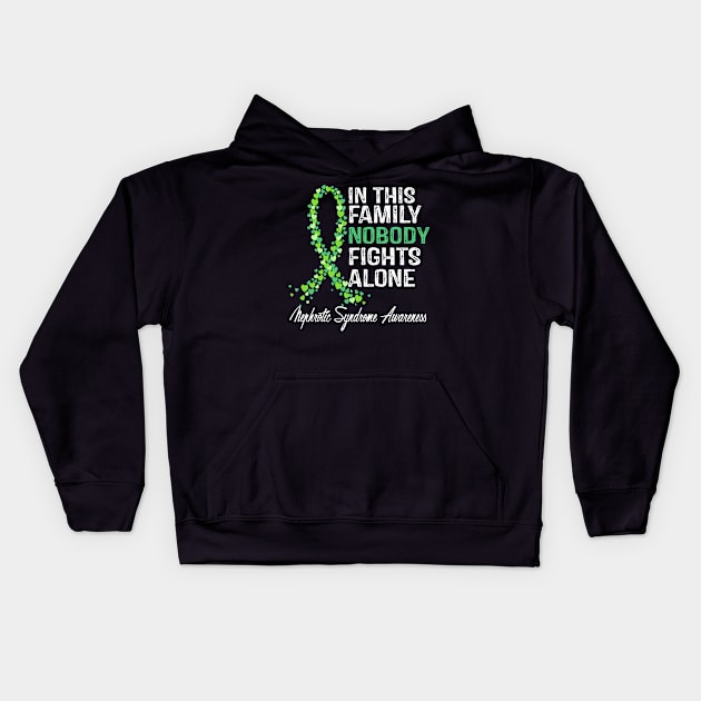 Nephrotic Syndrome Awareness In This Family Nobody Fights Alone Kids Hoodie by StoreForU